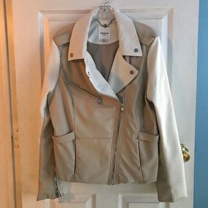 Bebe faux white leather jacket